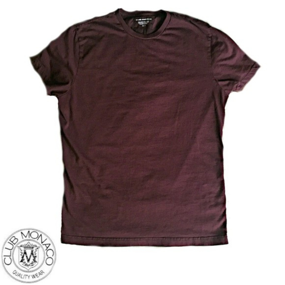 Club Monaco Solid Burgndy Tee - Picture 1 of 3